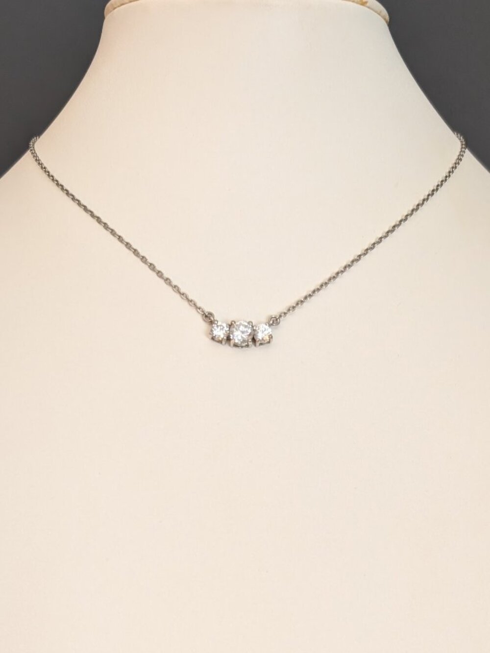 Vintage Avon x RJ Graziano 3 stone cz's necklace